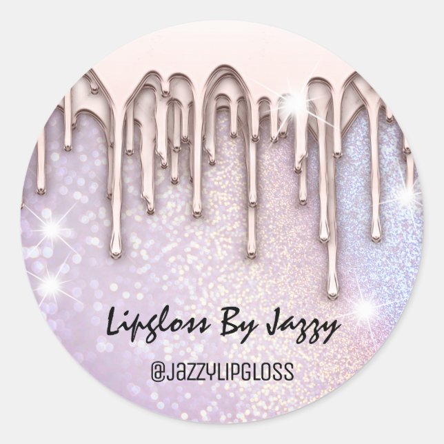 Pegatina Redonda Perforaciones de maquillaje de brillo Empaquetado  (Anverso)