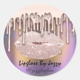 Pegatina Redonda Perforaciones de maquillaje Lipgloss Drips de emba