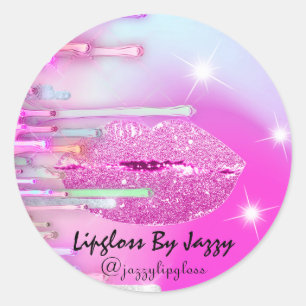 Pegatina Redonda Perforaciones de maquillaje Lipgloss Packaging Gir