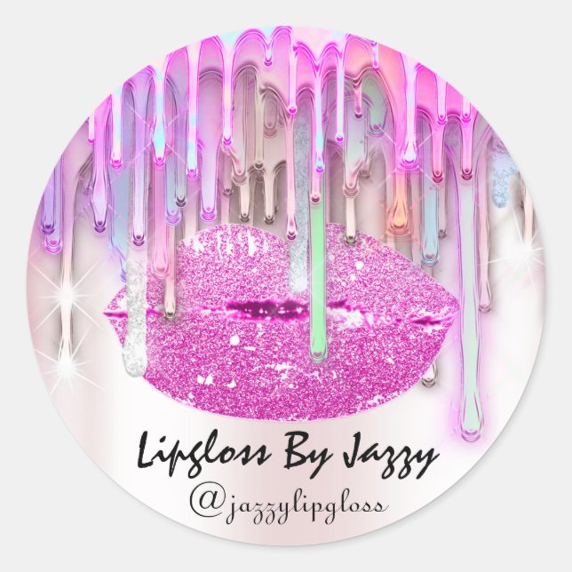 Pegatina Redonda Perforaciones de maquillaje Lipgloss Packaging Pin (Anverso)