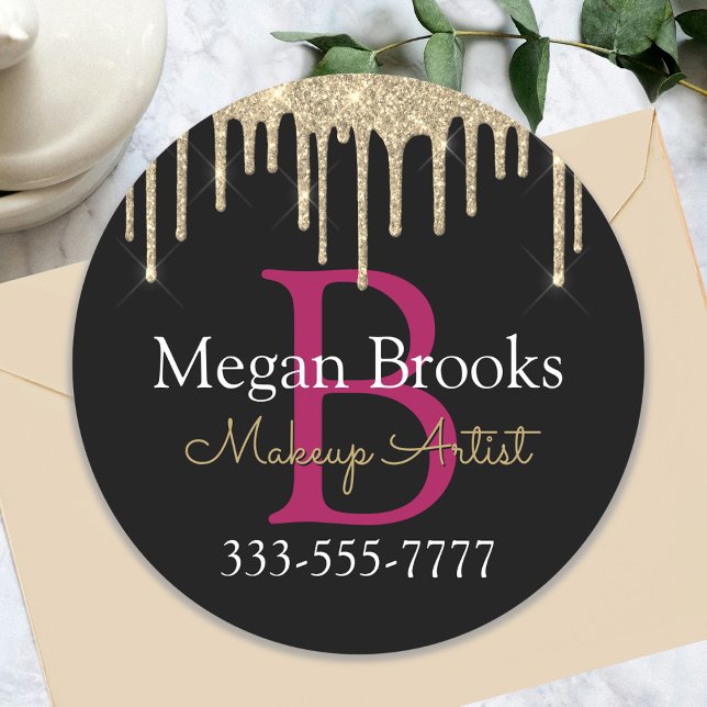 Pegatina Redonda Perforaciones de Purpurina de oro, nombre de brico (Subido por el creador)