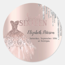 Pegatina Redonda Perforaciones de Purpurina Guay Silver,Dulce de or