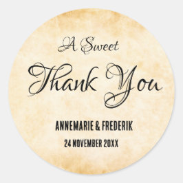 Pegatina Redonda Pergamino negro rubio