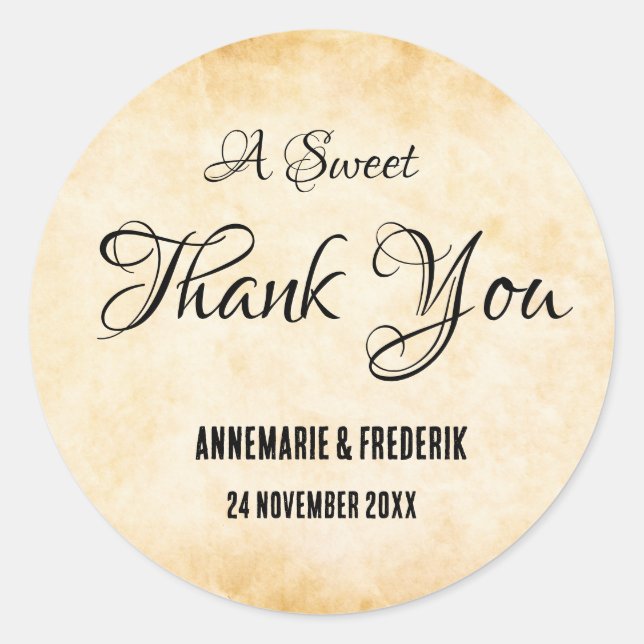 Pegatina Redonda Pergamino negro rubio (Anverso)