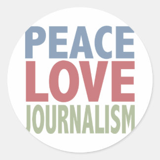 Pegatina Redonda Periodismo de amor por la paz
