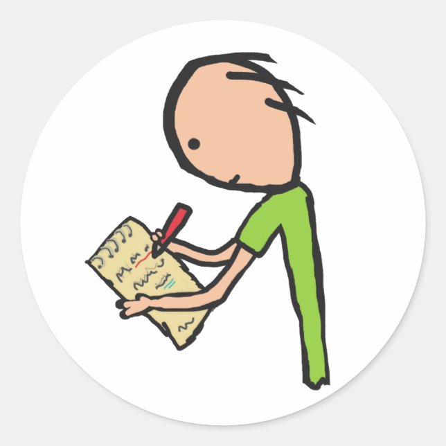 Pegatina Redonda Periodista (Anverso)