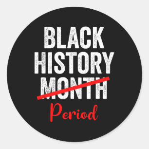 Pegatina Redonda Periodo 1 del mes de historia negra
