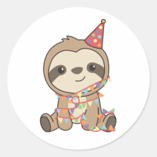 Pegatina Redonda Periodo de validez de cumpleaños para los niños Un