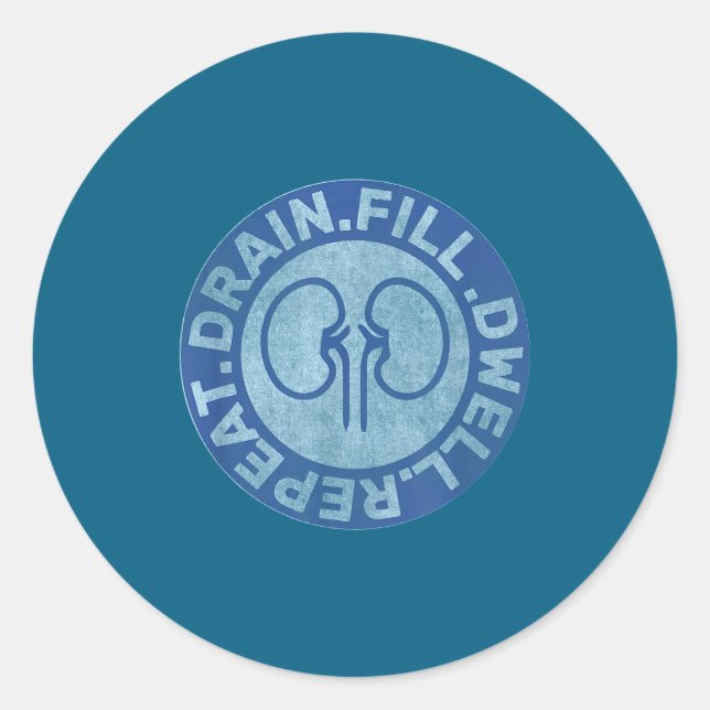 Pegatina Redonda Peritoneal Dialysis Nurse Funny Quote - Black, Uni (Anverso)