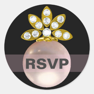 Pegatina Redonda Perla rosa RSVP