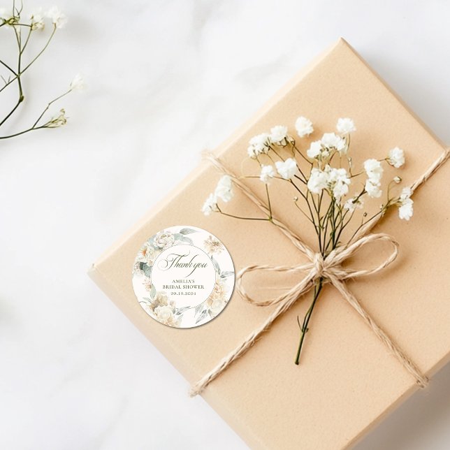 Pegatina Redonda Perlas acuáticas y prosecco Bridal Shower (Subido por el creador)