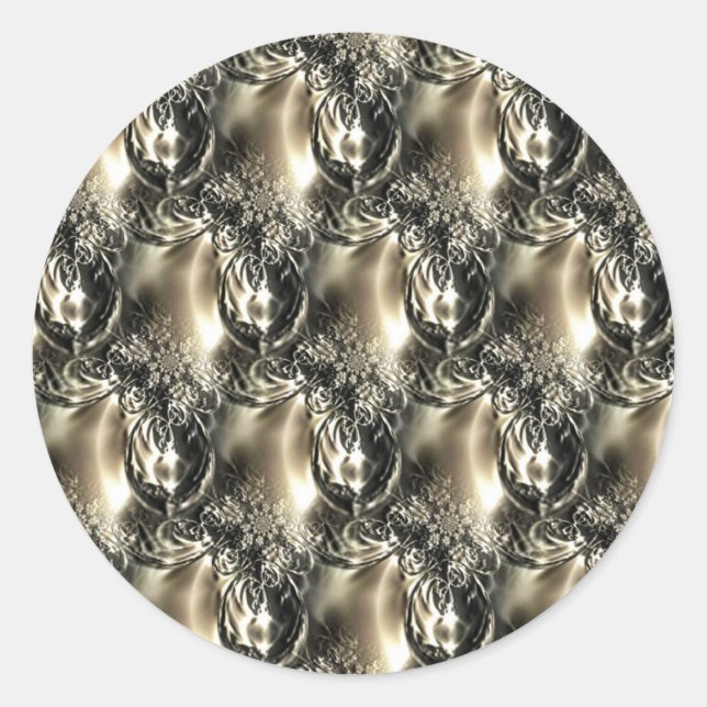 Pegatina Redonda Perlas doradas (Anverso)