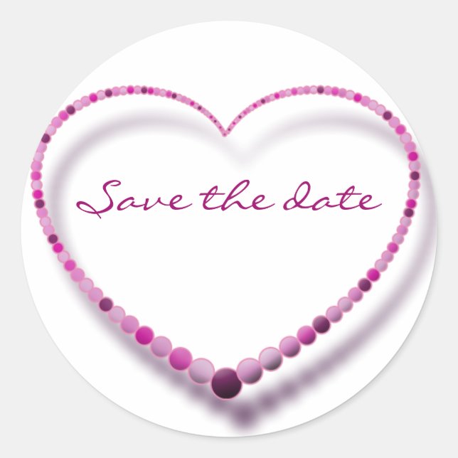 Pegatina Redonda perlas rosas (Anverso)