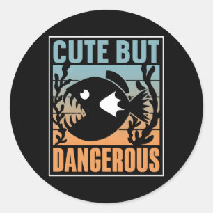 Pegatina Redonda Pero Piranha Piranha Piranhas Fish