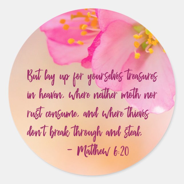 Pegatina Redonda Pero Prepararse Para La Flora Cristiana (Anverso)