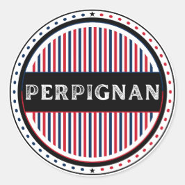 Pegatina Redonda Perpignan City Pride Emblem – French Identity