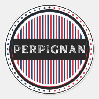 Pegatina Redonda Perpignan City Pride Emblem – French Identity