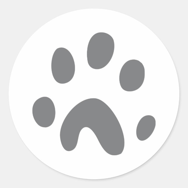 Pegatina Redonda perrito gris (Anverso)