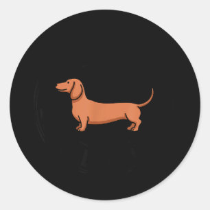 Pegatina Redonda Perrito salchicha divertido club raza salchicha la
