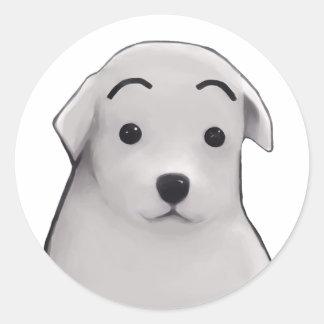 Pegatina Redonda Perrito sorprendido 
