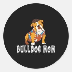 Pegatina Redonda Perro 1 de anatomía de Bulldog inglés lindo