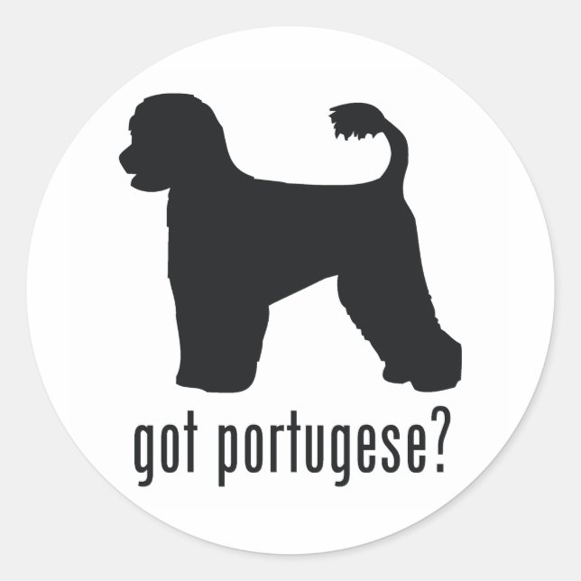 Pegatina Redonda Perro acuático de Portugal (Anverso)