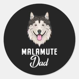 Pegatina Redonda Perro Alaskan Malamute Perro 3