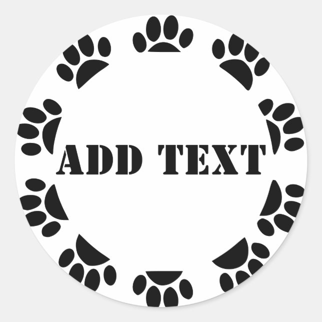 Pegatina Redonda Perro Ama El Marco Redondo Con Texto Personalizado (Anverso)