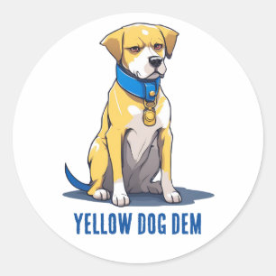 Pegatina Redonda Perro amarillo Democrat Politics Estados Unidos Pr