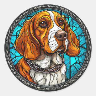 Pegatina Redonda Perro Beagle lindo