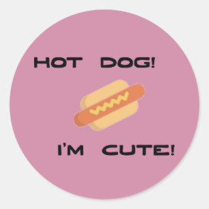 Pegatina Redonda Perro caliente soy lindo