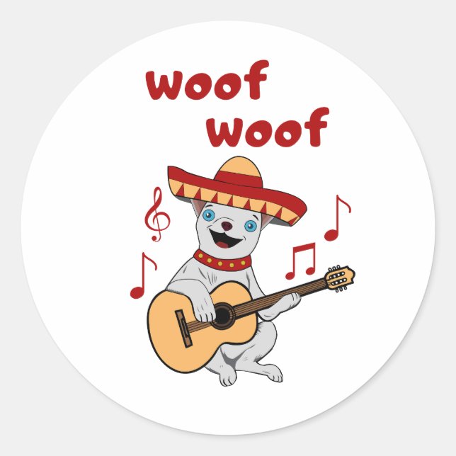 Pegatina Redonda Perro chihuahua gracioso vestido con un sombrero.  (Anverso)