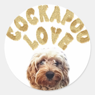 Pegatina Redonda Perro Cockapoo