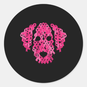 Pegatina Redonda Perro de Cinta Conciencia Inspiradora sobre el Cán