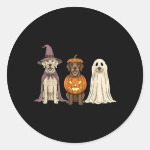 Pegatina Redonda Perro de Halloween de calabaza Italian Spinone fan