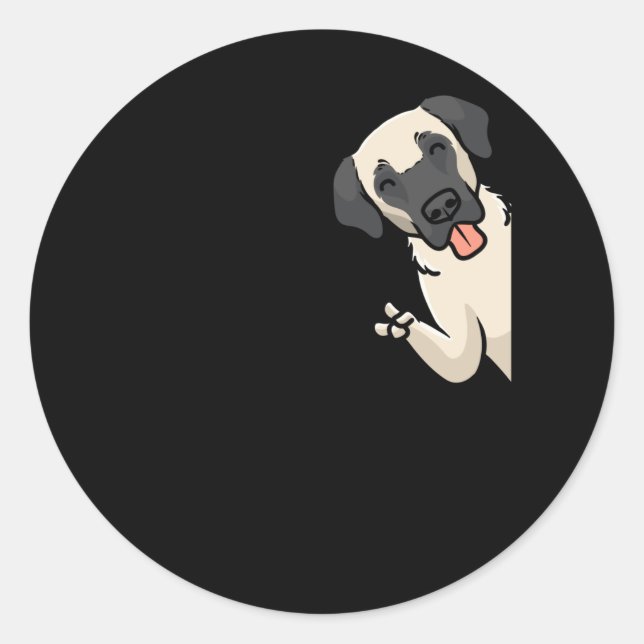 Pegatina Redonda Perro de Kangal (Anverso)