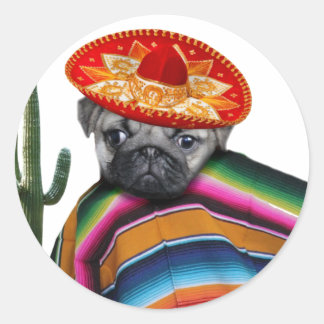 Pegatina Redonda Perro de puerco mexicano
