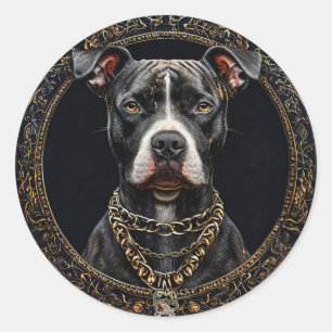 Pegatina Redonda Perro de raza pura genial