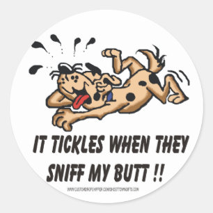 Pegatina Redonda Perro de risa 1