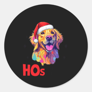 Pegatina Redonda Perro de Santa Golden Retriever hay algunos hos en
