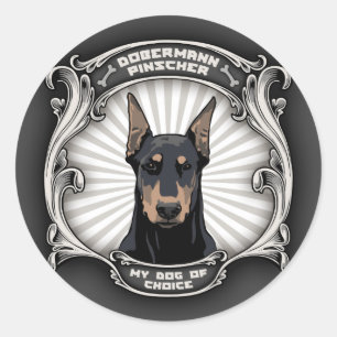 Pegatina Redonda Perro elegido