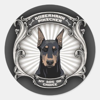 Pegatina Redonda Perro elegido