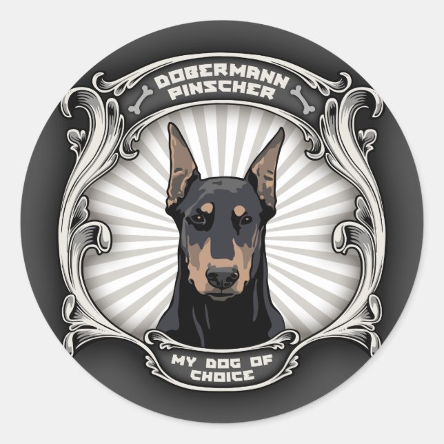 Pegatina Redonda Perro elegido (Anverso)