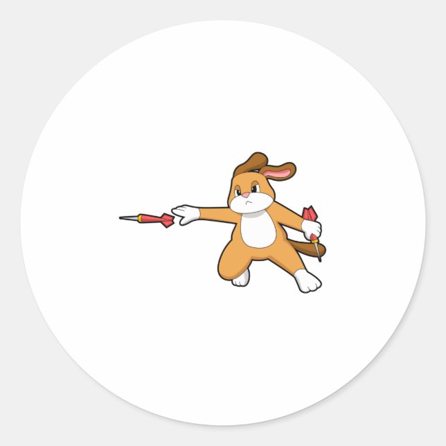 Pegatina Redonda Perro en Dardos con Dart.PNG (Anverso)