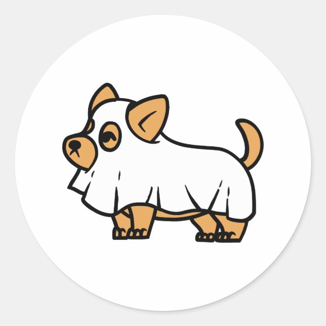 Pegatina Redonda Perro espumoso de Halloween (Anverso)