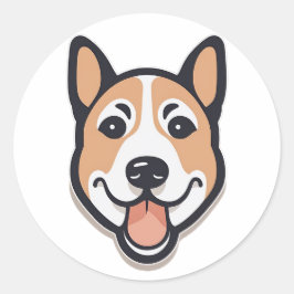 Pegatina Redonda Perro gracioso2