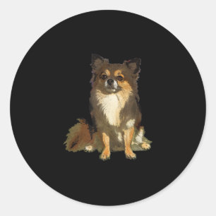 Pegatina Redonda Perro gráfico chihuahua, un lindo Personalizado y