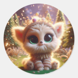 Pegatina Redonda Perro mágico