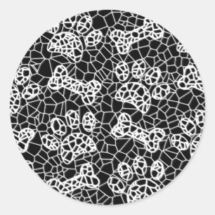 Pegatina Redonda Perro Paws and Bones Faux Lace Art Print
