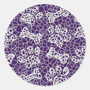 Pegatina Redonda Perro Paws and Bones Faux Lace Art Print